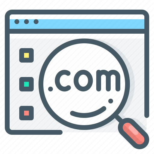 Domain, loupe, magnifier, name, website, domain name icon - Download on Iconfinder