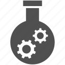 cog, cogwheel, flask, gearwheel, mechanism