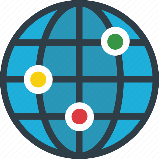 Global coverage, global network, globe, map, planet icon icon - Download on Iconfinder