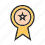 award, medal, position, ranking, ribbon, star 
