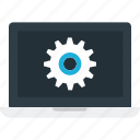 cogwheel, gear, laptop, preferences, settings icon