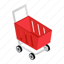 buy, cart, isometric, retail, sale, shop, trolley
