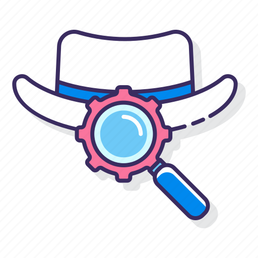 Hat, search, seo, white icon - Download on Iconfinder
