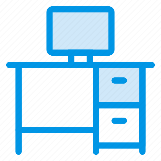 Computer, desktop, furniture, interior, monitor, screen, table icon - Download on Iconfinder