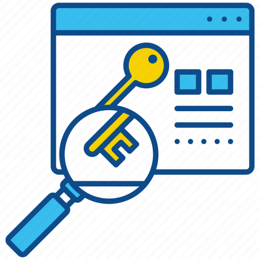 Keyword, key, search, magnifier, seo, find, password icon - Download on Iconfinder