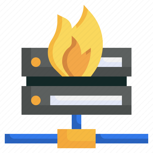 Hacking, loss, flame, firewall, server icon - Download on Iconfinder