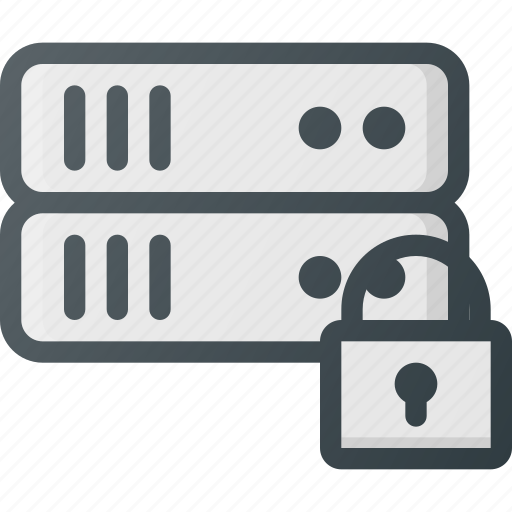 Data, database, lock, server, storage icon - Download on Iconfinder