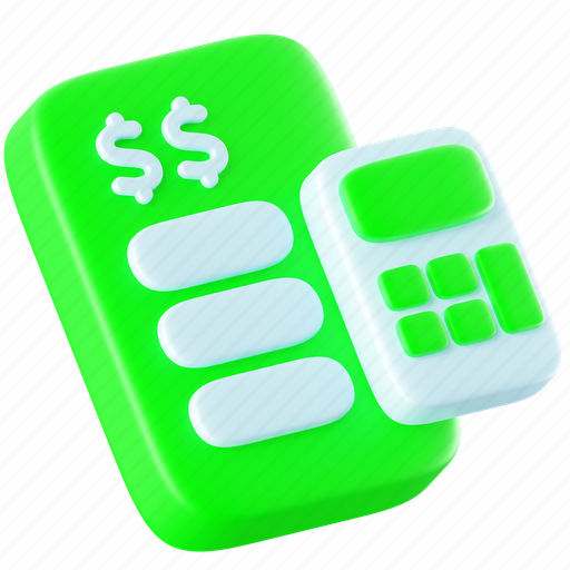 Accounting, calculator, finance, calculation, business, money, math 3D illustration - Download on Iconfinder