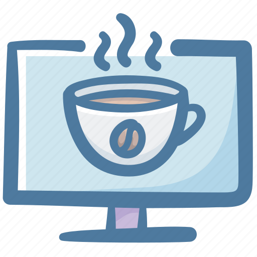 Cafe, coffee, computer, drink, working, working space icon - Download on Iconfinder