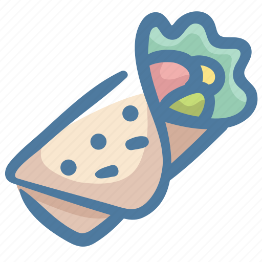 Envelop, falafel, fold, food, wrap icon - Download on Iconfinder