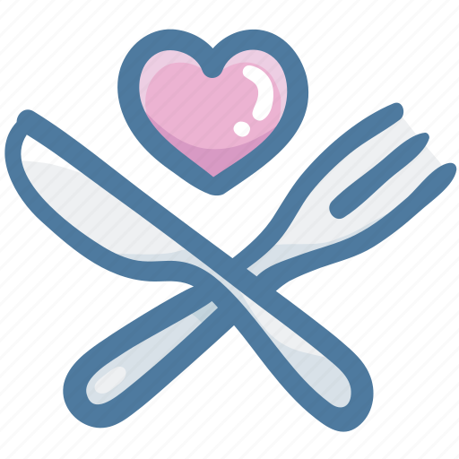 Dish, favorite food, food, heart, silverware icon - Download on Iconfinder