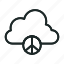 peace, hippie, peaceful, love, cloud, pacifist, pacifism, sign 