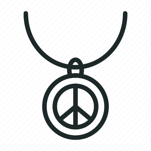 Peace, hippie, peaceful, love, necklace, chain, pacifist icon - Download on Iconfinder