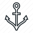 anchor, nautical, marine, metal, iron, sea, ship, equipment