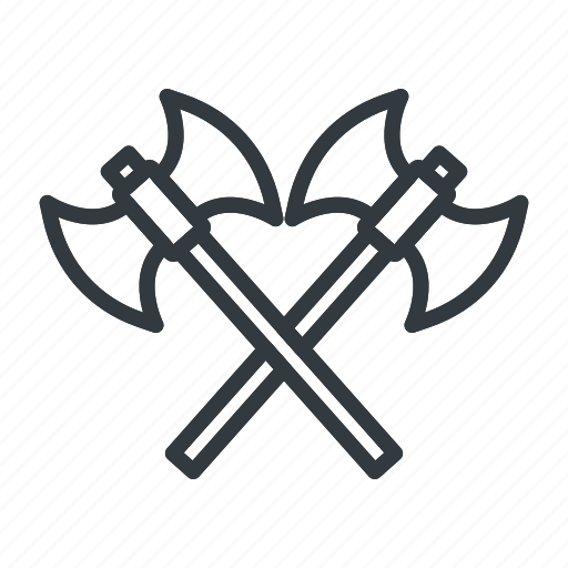 Axe, battle, weapon, medieval, poleaxe, crossed, war icon - Download on Iconfinder