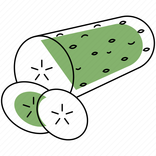 Cucumber, food, vegetable, salad, slicing icon - Download on Iconfinder