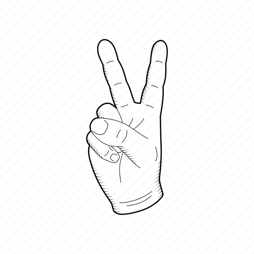 Gesture Hand Peace Sketch Victory Vintage Icon Download On Iconfinder