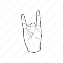 3, gesture, hand, hipster, rock, sketch