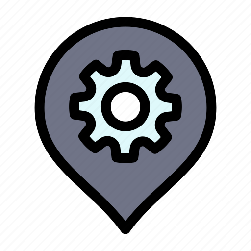 Gear, location, map, setting icon - Download on Iconfinder