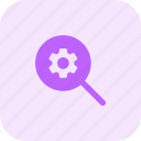 search, setting, find, cog wheel