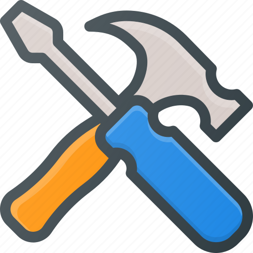 Hammer, screwdriver, set, settings, setup, tools icon - Download on Iconfinder
