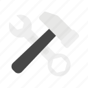 hammer, and, wrench, tools, food, tool, construction, equipment, settings, flag