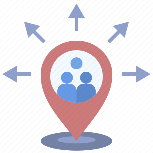 Distribution, demographic, population, move, migration icon - Download on Iconfinder