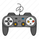 gamepad, doodle, joystick, controller, console, ps, hand, drawn, game