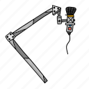 microphone, mic, doodle, condenser, stand, broadcasting, recording, audio