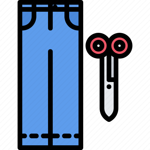 Pants, scissors, cut, sewer, sewing, clothes icon - Download on Iconfinder
