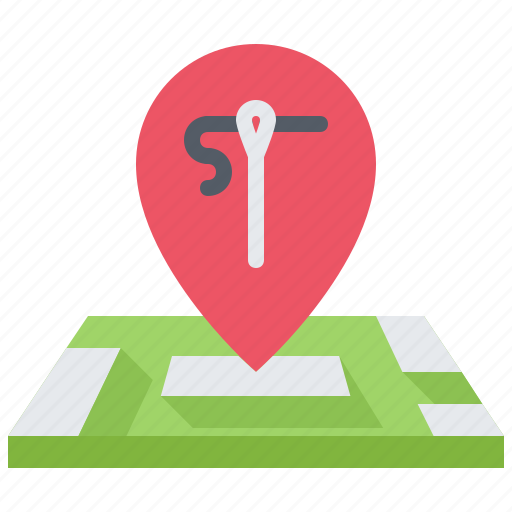 Thread, needle, pin, location, map, sewer, sewing icon - Download on Iconfinder
