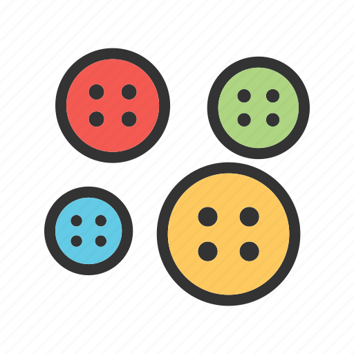 Buttons, clothing, colorful, fashion, set, sewing, tailor icon - Download on Iconfinder