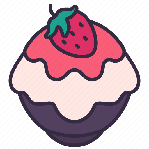 Food, desset, bingsu, korean, sweet, restaurant, strawberry icon - Download on Iconfinder