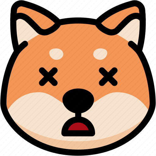 Dead, emoji, emotion, expression, face, feeling, shiba icon - Download on Iconfinder