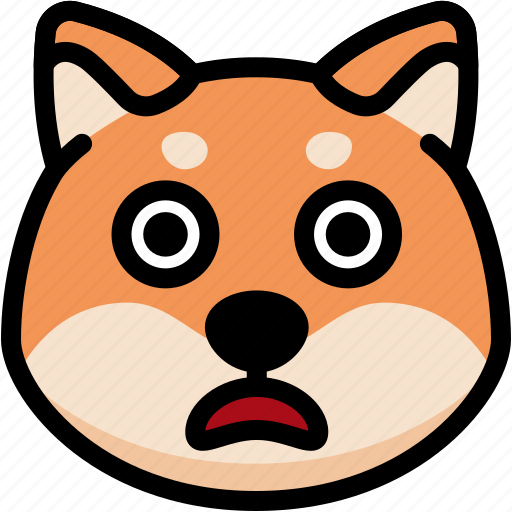 Dog, emoji, emotion, expression, face, feeling, shocked icon - Download on Iconfinder