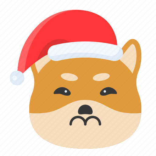 Christmas, dog, emoticon, shiba, upset icon - Download on Iconfinder