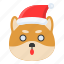 christmas, dog, emoticon, shiba, surprise 