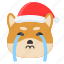 christmas, cry, dog, emoticon, shiba 