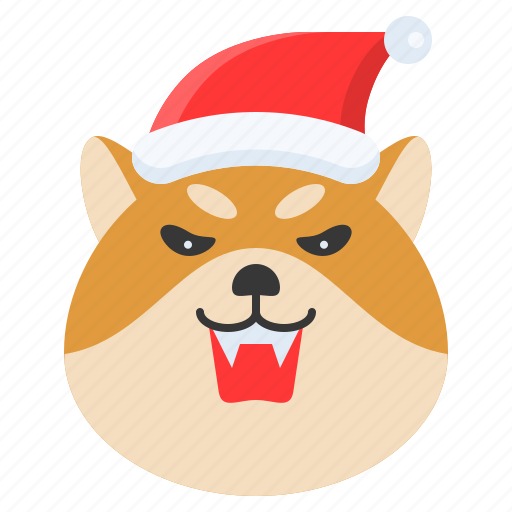 Angry, christmas, dog, emoticon, shiba icon - Download on Iconfinder