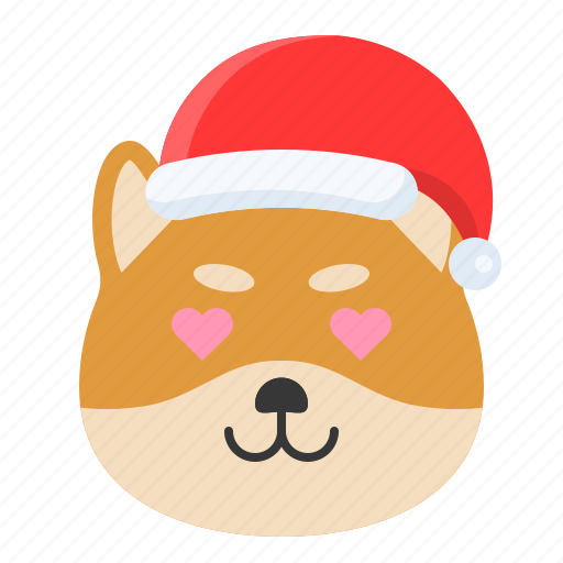 Christmas, dog, emoticon, love, shiba icon - Download on Iconfinder