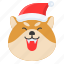 christmas, dog, emoticon, happy, pleased, shiba 