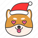 christmas, dog, emoticon, love, shiba