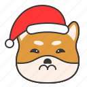 angry, christmas, dog, emoticon, shiba