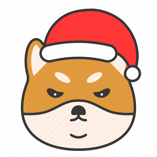 Angry, christmas, dog, emoticon, shiba icon - Download on Iconfinder
