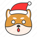 christmas, dog, emoticon, shiba, surprise