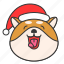 christmas, dog, emoticon, happy, shiba 