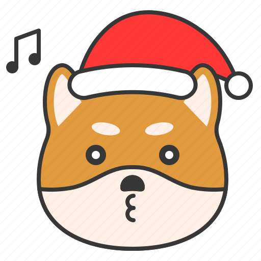 Christmas, dog, emoticon, happy, shiba icon - Download on Iconfinder