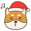 christmas, dog, emoticon, happy, shiba 