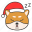 christmas, dog, emoticon, shiba, sleepy 