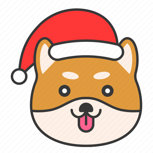 Christmas, dog, emoticon, shiba, smile icon - Download on Iconfinder